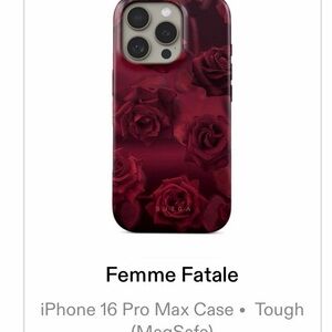 Femme Fatale iPhone 16 Pro Max Case - Deep Red